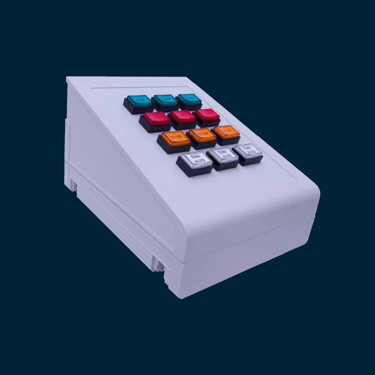 Desktop control panel for three barriers   