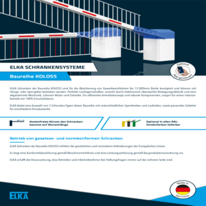 Schranke KOLOSS Datenblatt