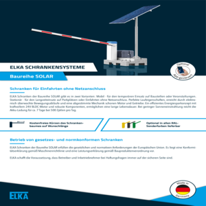 Schranke SOLAR Datenblatt