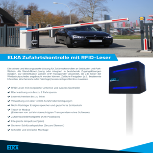 RFID-Leser Zufahrtskontrolle Produktblatt