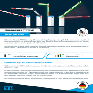 Barrier PARKING - UL - Datasheet