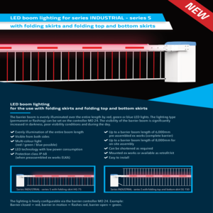 LED boom lighting with folding skirt for INDUSTRIAL-S Product sheet