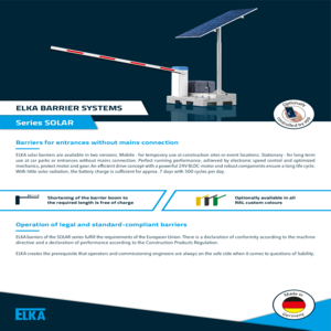 Barrier SOLAR Datasheet