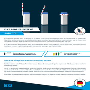 Barrier TOLL - EU - Datasheet