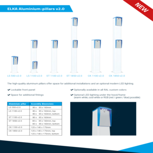 Aluminium pillars Product sheet